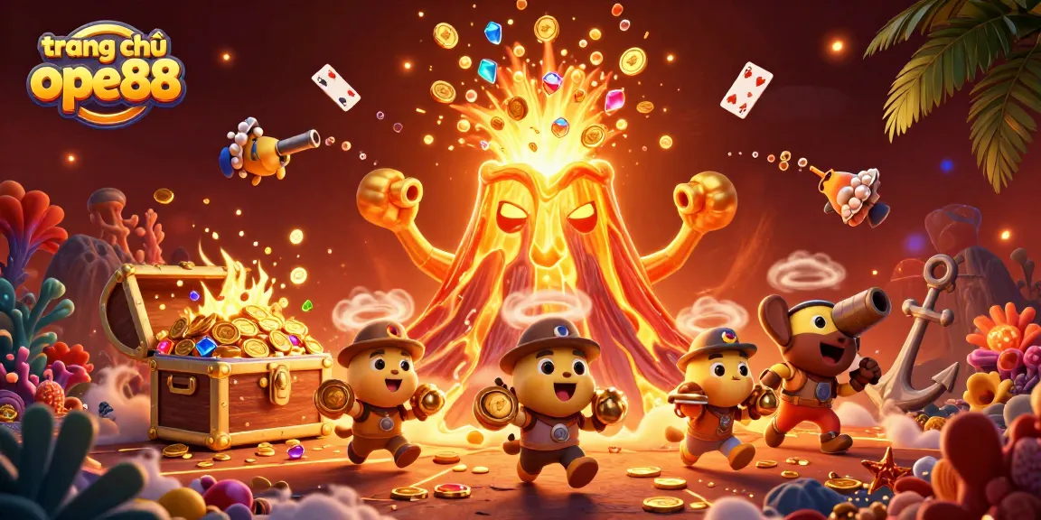 Engage in the thrilling adventure of winning at trang chủ ope88 with a colorful treasure erupting volcano.