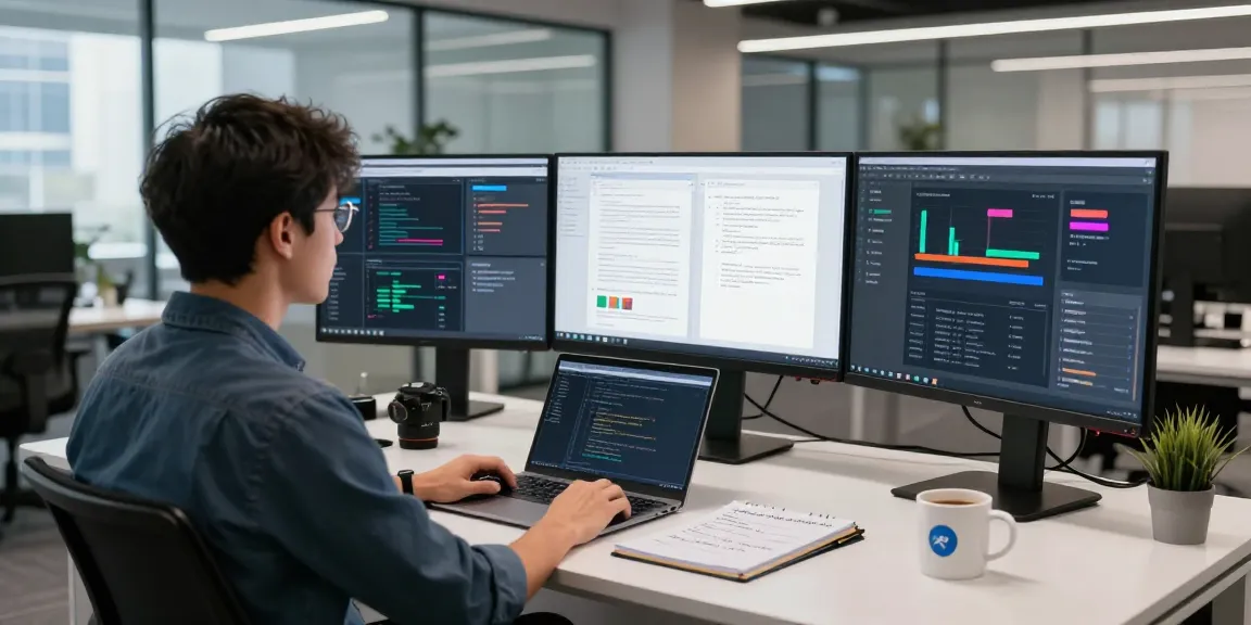 Document fraud detection software tools displayed on monitors during a demonstration in a modern office setting.