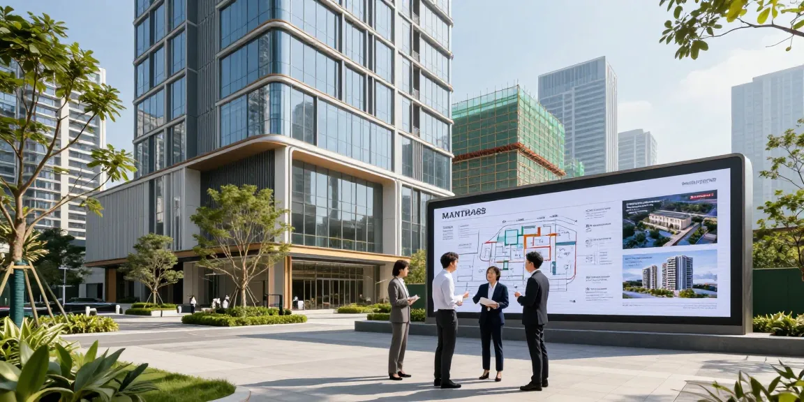 MANTRA88 modern commercial property development with professionals discussing plans