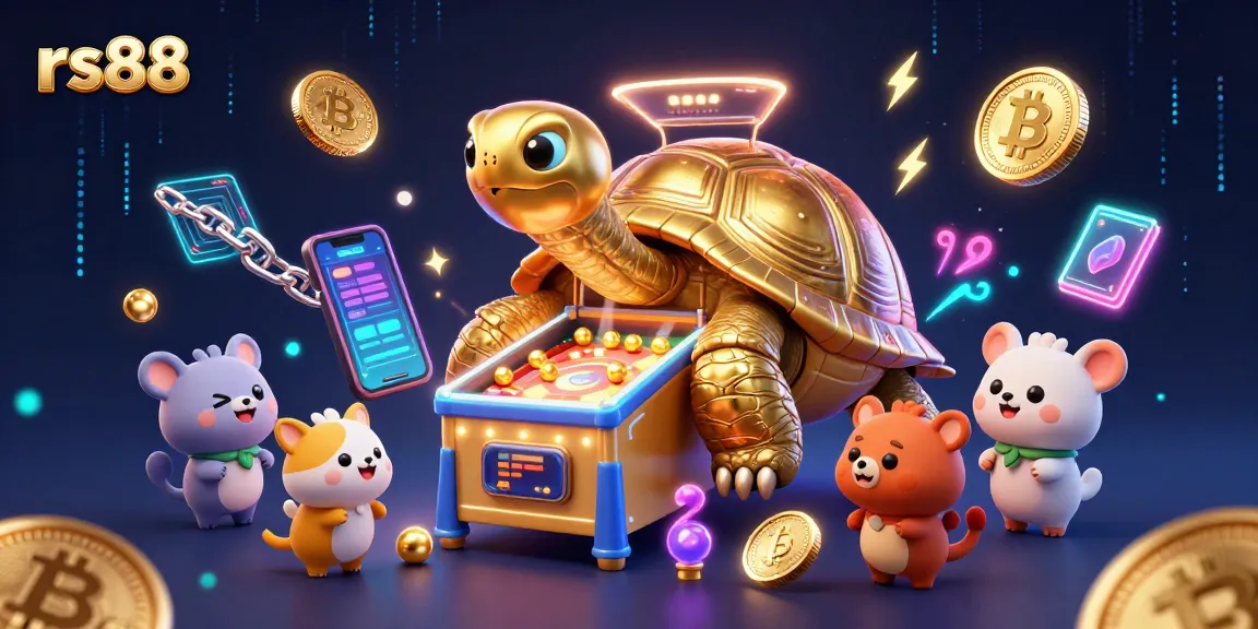 Experience exciting gameplay at rs88 with 3D cartoon characters in a vibrant casino illustration.